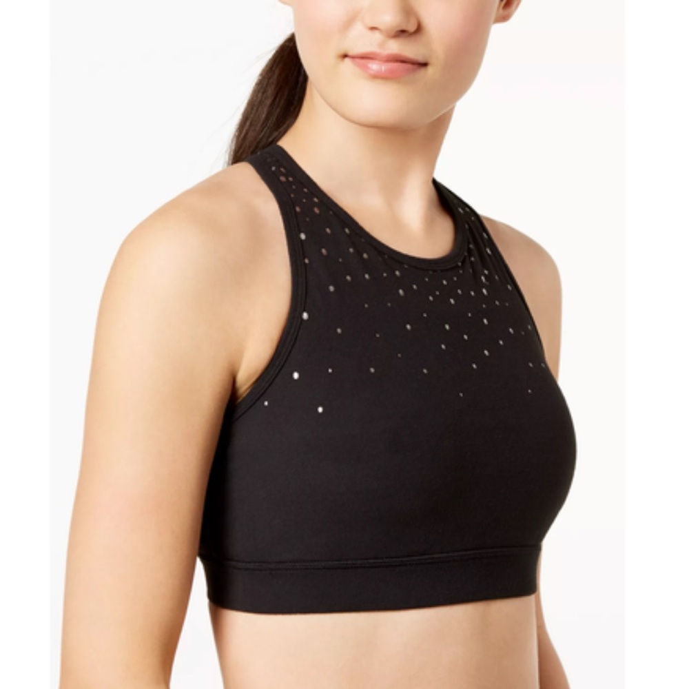 Gaiam - Dotty Embellished Strappy-Back Medium-Support Sports Bra Size Small